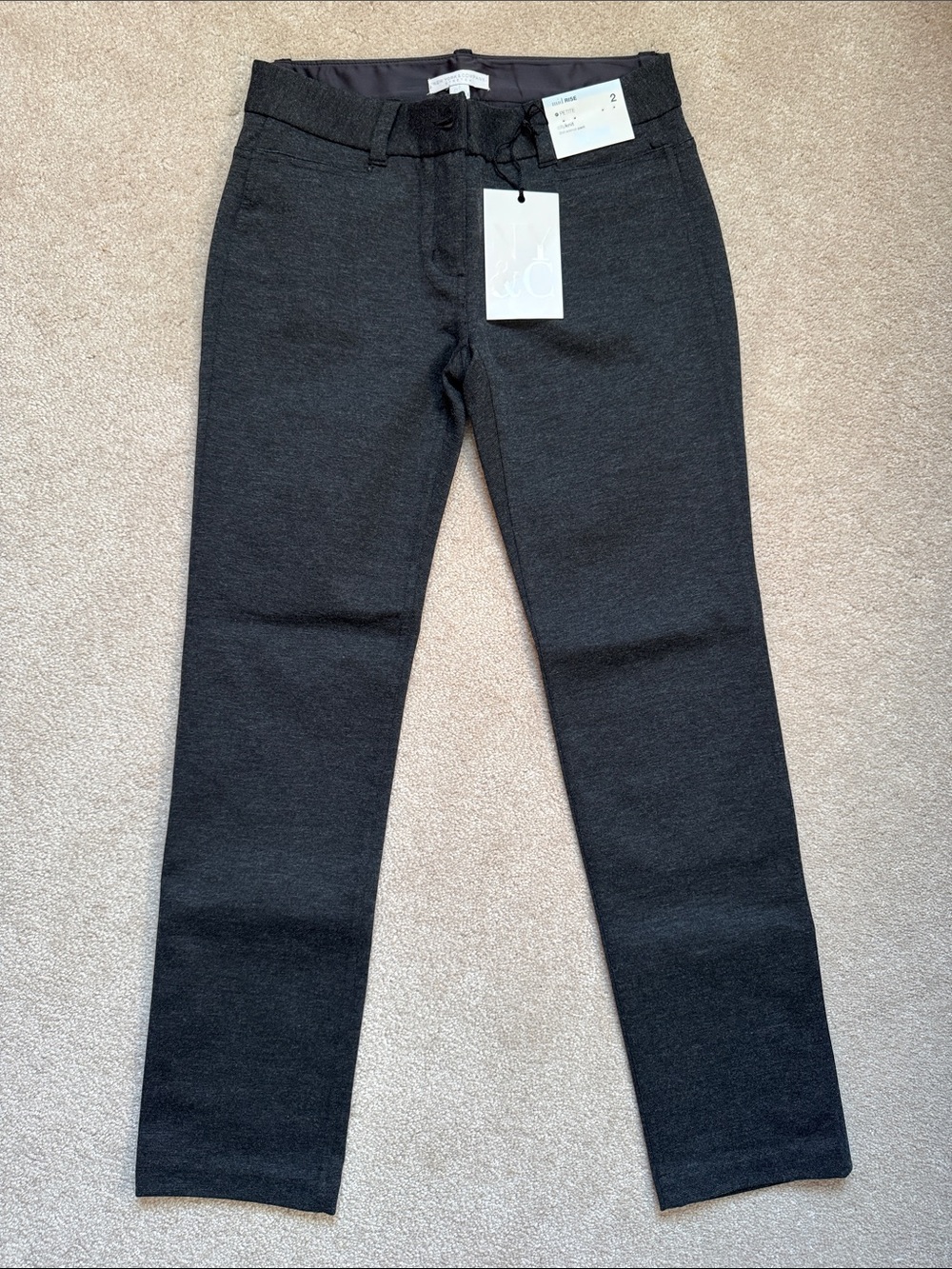 New York & Company Dark Gray Slim CityKnit Trousers